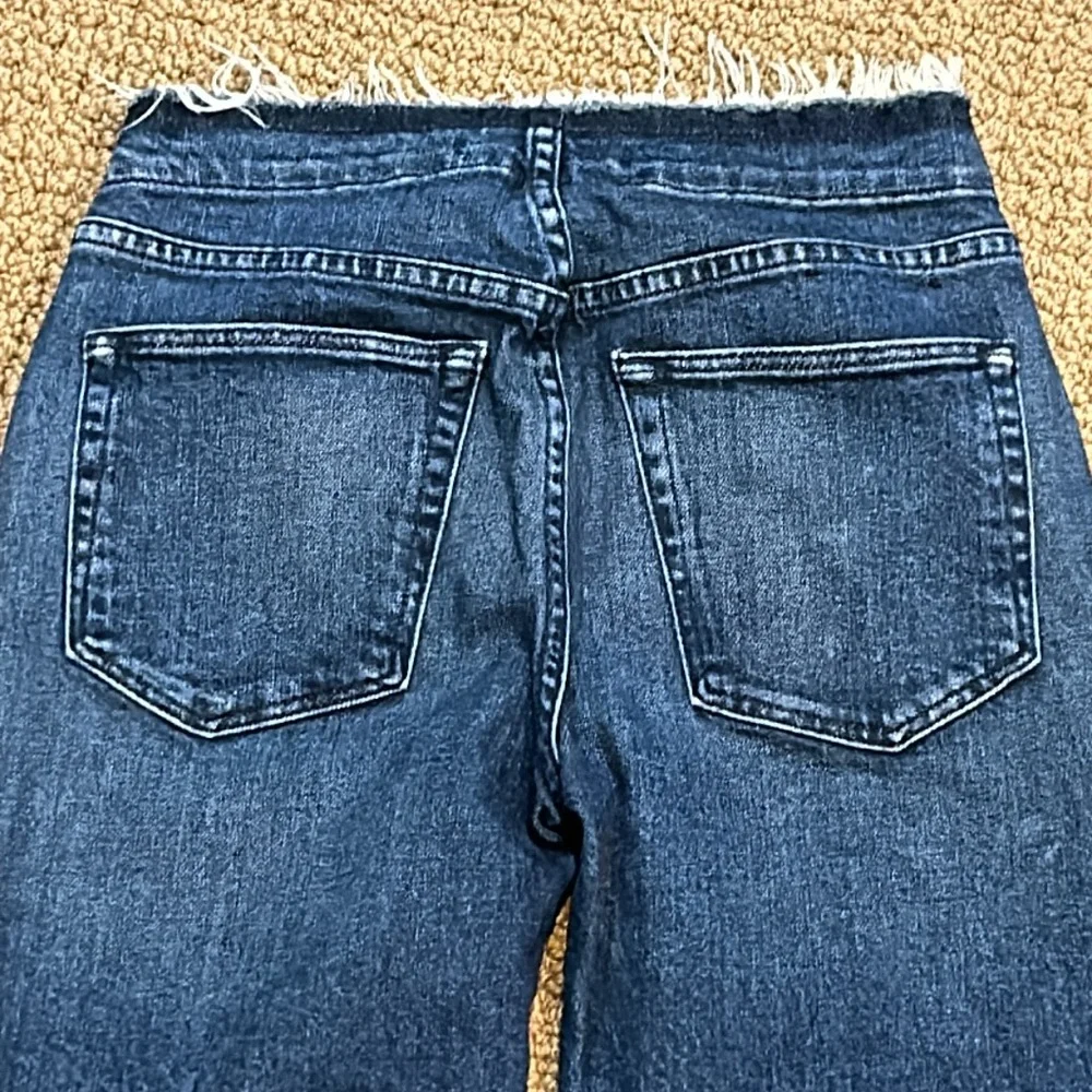 3X1 Raw Edge Shelter Slim Jeans in Tin Coo size 24 Distressed Straight Leg